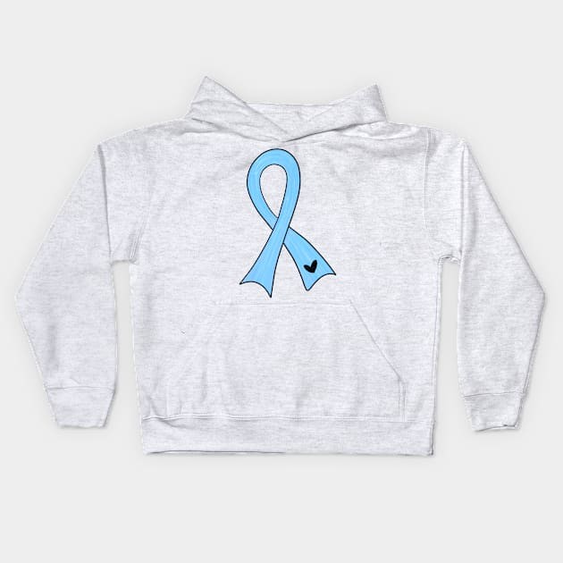 blue awareness ribbon Kids Hoodie by ithacaplus